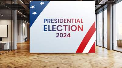 US presidential elections banner. US vote campaign banner with american flag. Wall mural