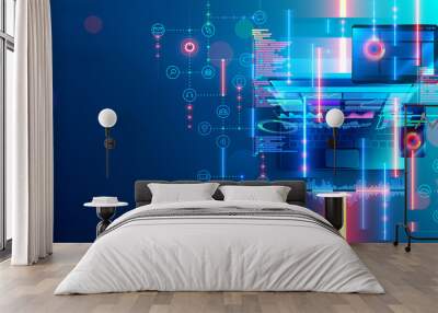 development, programming mobile application software. create and optimization layout interface websi Wall mural