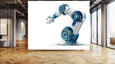 robotic arm 3d on white background. Mechanical hand. Industrial robot manipulator. Modern industrial technology. Wall mural