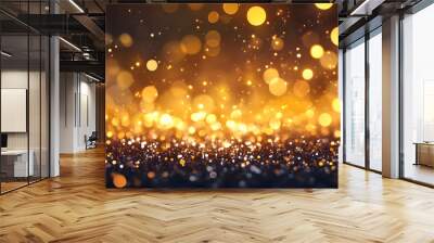 Sparkling Golden Lights Abstract Background Wall mural