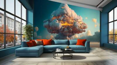 Cloud Computing Concept - Generative AI. Wall mural