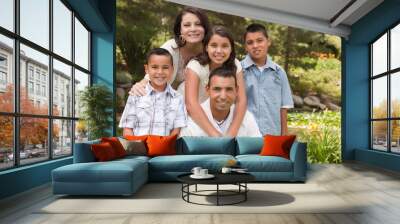 Happy Hispanic Family In the Park Wall mural