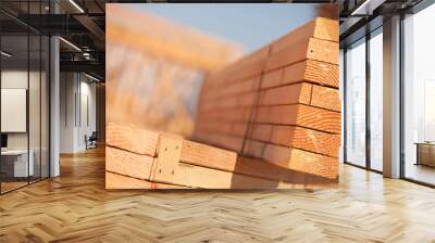 Stack of Building Lumber Wall mural