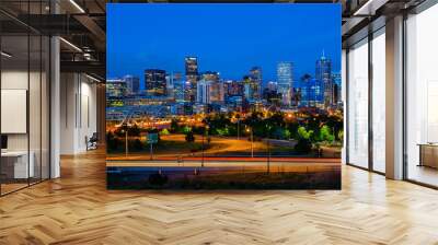 Downtown Denver Colorado at night Wall mural