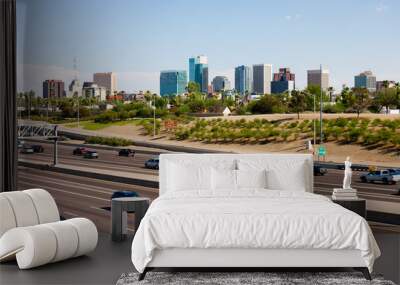 Freeway and downtown Phoenix, Arizona Wall mural