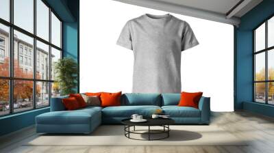 Gray blank T-shirt wear product outfit for design concept mock up on transparent background Wall mural