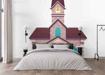 Church illustration on white background Wall mural