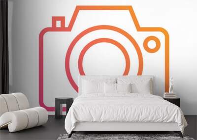 Isolated gradient vector colorful camera line icon Wall mural