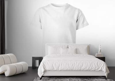 Isolated white blank T-shirt wear product outfit for design concept mock up on transparent background Wall mural