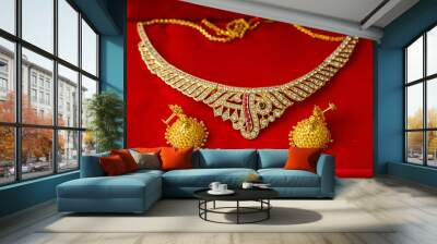 Wedding jewelry for an Indian bride Wall mural