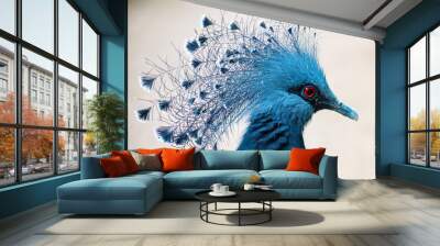 portrait of blue bird Wall mural