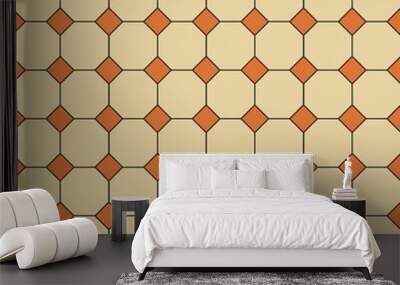 vector seamless hong kong traditional vintage yellow and orange pattern style floor textured backgro Wall mural