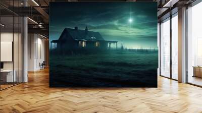 american farmhouse house in the night, cinematic farmhouse Wall mural