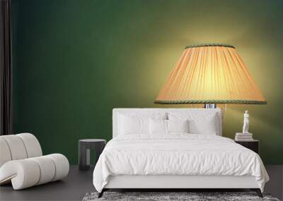 vintage table lamp on green background Wall mural