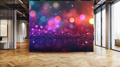 Abstract background with bokeh lights and glitter, perfect for holiday, celebration, or festive themes. Wall mural