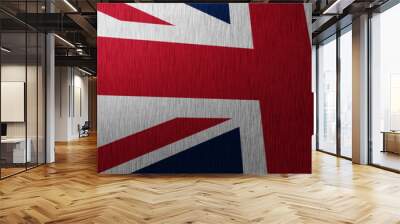 Banner of grunge Great Britan flag. Dirty United Kingdom flag on a metal surface Wall mural