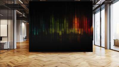 Sound wave with spectral colours. Abstract image of musical equalizer. Colorful equalizer Wall mural