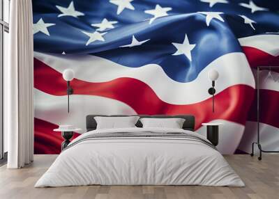 America flag on white background Wall mural