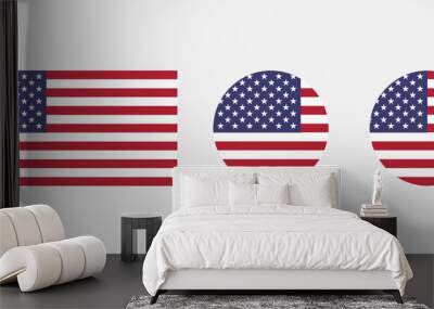 American flag SVG icon Set. USA flag icon. United States. Wall mural