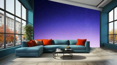 Gradient starry night. Starry sky background. Galaxy stars. Wall mural