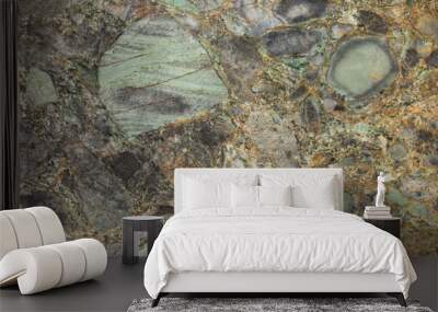 Emerald green granite makes interesting texture and patterns Wall mural