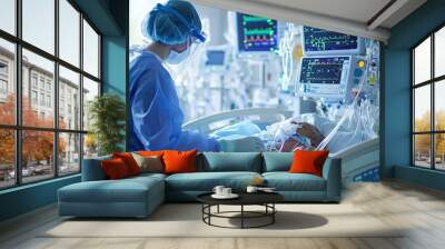 The patient is being treated in the ICU. Wall mural