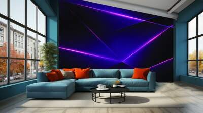 Abstract Elegant diagonal striped purple background and black abstract , dark and cyber punk Wall mural