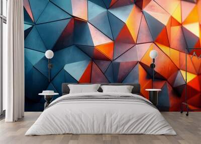 vibrant colorful hexagon abstract illustration background Wall mural