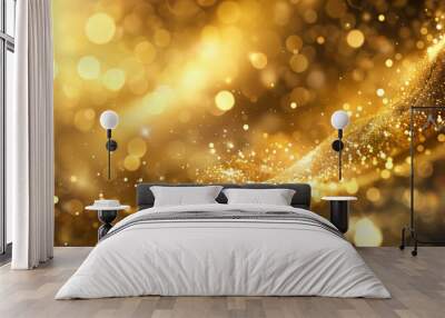 abstract gold bokeh background with shiny backdrop texture.	 Wall mural