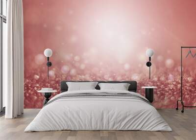 abstract rose gold background with shiny backdrop texture.  Wall mural