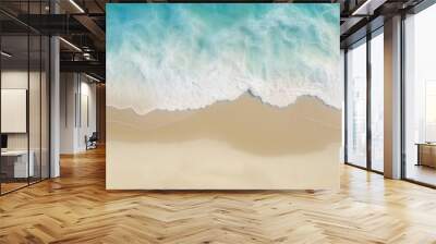 An sea beach background of top view of a shore break. Wall mural