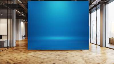 empty blue room in 3d background with spotlight on stage. Wall mural