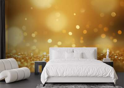 gold sparkle bokeh background. Wall mural