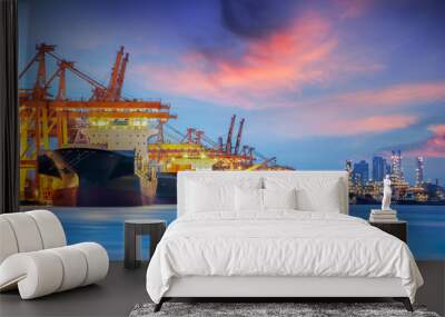 Container Cargo freight ship Wall mural