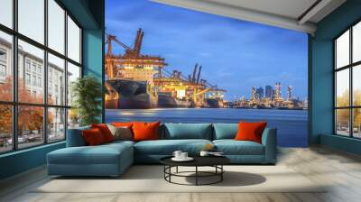 container cargo freight ship Wall mural