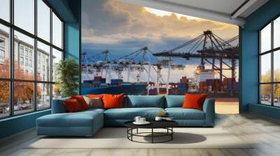 Container Cargo freight ship Wall mural