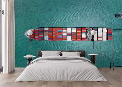 Container ship in export and import business Wall mural