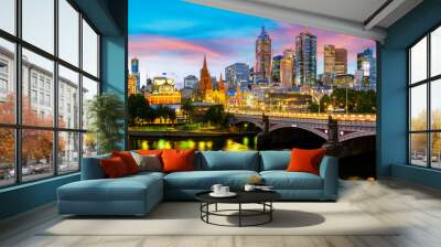 Panorama view of Melbourne city Wall mural