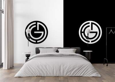 initials g and d monogram logo design vector Wall mural