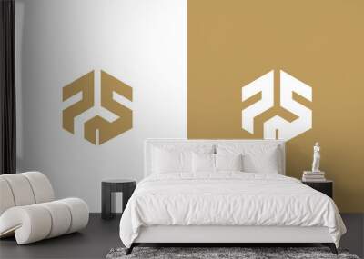 letter ps monogram logo design vector Wall mural