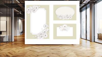  Flowers, florals, frames, simple, invitations.. Wall mural