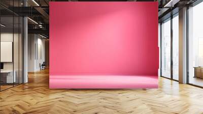 The wall. pink color gradient studio background for product presentation Wall mural