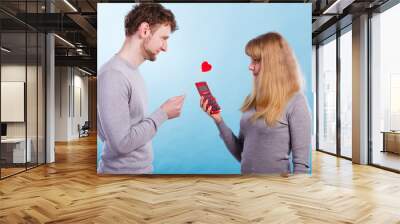 Woman making calculation of relationship. Wall mural