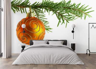 orange Christmas bauble Wall mural