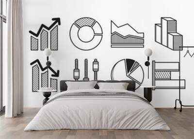 grow up graphic chart icon set Wall mural