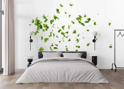 Chopped Parsley Leaves Isolated Wall mural