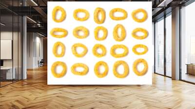 Corn Rings Isolated, Puffs with Spices Wall mural