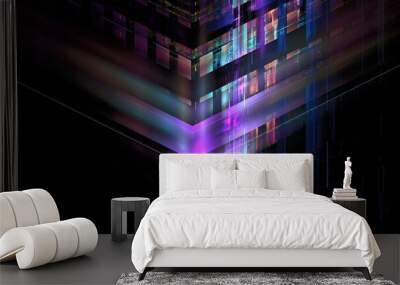 abstract glowing background digital technology. hi tech digital interior data center server, busines Wall mural