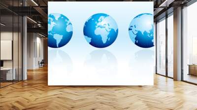 Glossy globes with reflections Wall mural