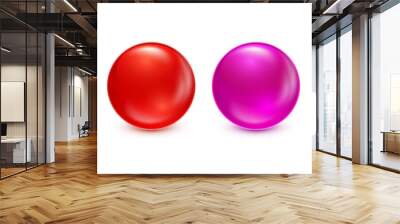 Vector balls set. Collection of abstract colorful balls with shadow. Glossy spheres isolated on white background. Vector stock illustration EPS10 Wall mural